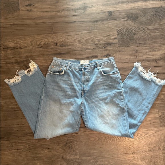 We The Free Denim - We The Free Light Blue Straight Leg Jeans